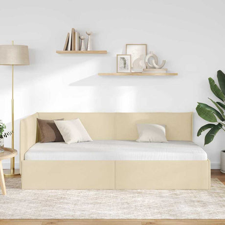 Vidaxl hoekbedframe crème 90 x 200 cm stof