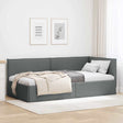 Vidaxl hoekbedframe donkergrijs 100 x 200 cm stof