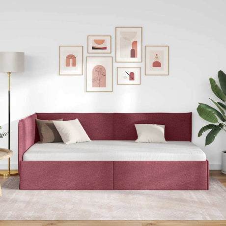 Vidaxl hoekbedframe wijnrood 100 x 200 cm stof