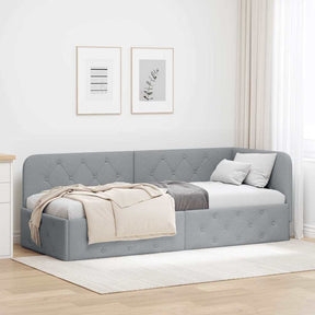 Vidaxl hoekbedframe lichtgrijs 80 x 200 cm stof