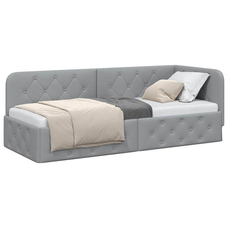 Vidaxl hoekbedframe lichtgrijs 80 x 200 cm stof