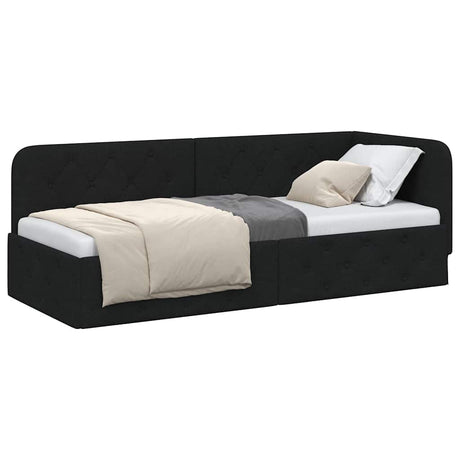 Vidaxl hoekbedframe zwart 80 x 200 cm stof