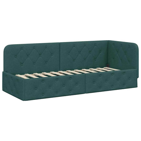 Vidaxl hoekbedframe donkergroen 80 x 200 cm stof