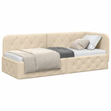 Vidaxl hoekbedframe crème 80 x 200 cm stof