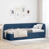 Vidaxl hoekbedframe blauw 80 x 200 cm stof