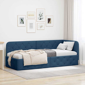 Vidaxl hoekbedframe blauw 80 x 200 cm stof