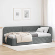Vidaxl hoekbedframe donkergrijs 90 x 190 cm stof