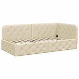 Vidaxl hoekbedframe crème 90 x 190 cm stof