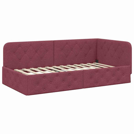 Vidaxl hoekbedframe wijnrood 90 x 200 cm stof