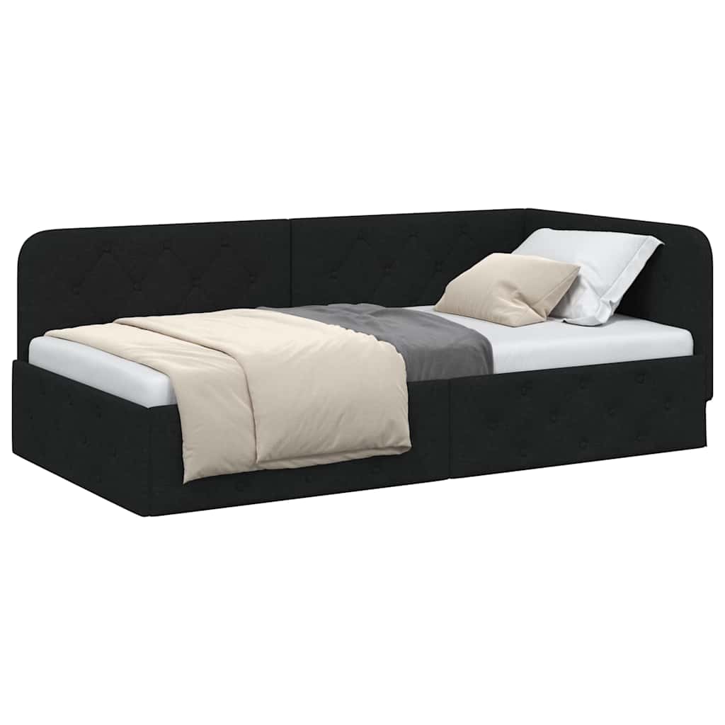 Vidaxl hoekbedframe zwart 100 x 200 cm stof