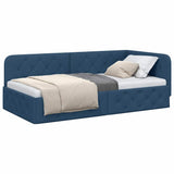 Vidaxl hoekbedframe blauw 100 x 200 cm stof