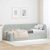 Vidaxl hoekbedframe lichtgrijs 80 x 200 cm fluweel