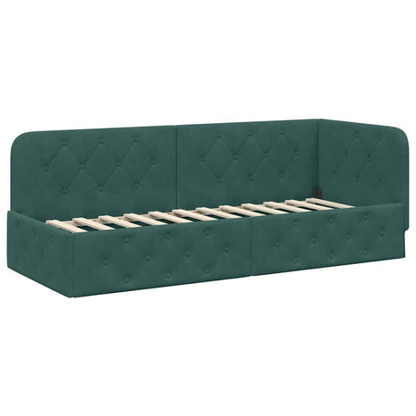 Vidaxl hoekbedframe donkergroen 80 x 200 cm fluweel