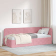Vidaxl hoekbedframe roze 80 x 200 cm fluweel