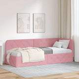 Vidaxl hoekbedframe roze 80 x 200 cm fluweel