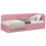 Vidaxl hoekbedframe roze 80 x 200 cm fluweel