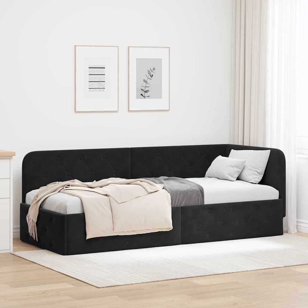 Vidaxl hoekbedframe zwart 80 x 200 cm fluweel