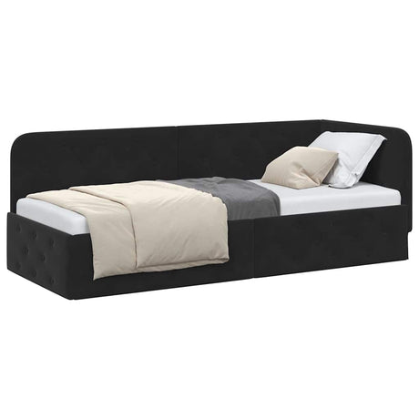 Vidaxl hoekbedframe zwart 80 x 200 cm fluweel