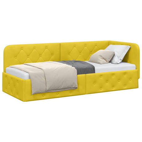 Vidaxl hoekbedframe geel 80 x 200 cm fluweel