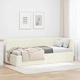 Vidaxl hoekbedframe crème 80 x 200 cm fluweel