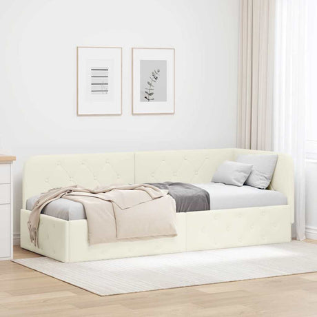 Vidaxl hoekbedframe crème 80 x 200 cm fluweel