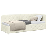 Vidaxl hoekbedframe crème 80 x 200 cm fluweel