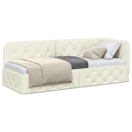 Vidaxl hoekbedframe crème 80 x 200 cm fluweel