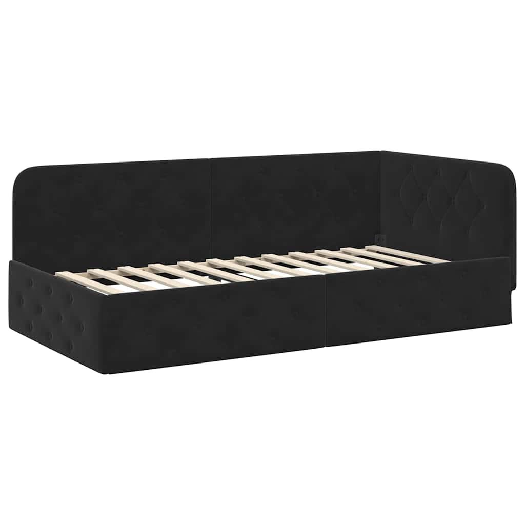 Vidaxl hoekbedframe zwart 90 x 190 cm fluweel