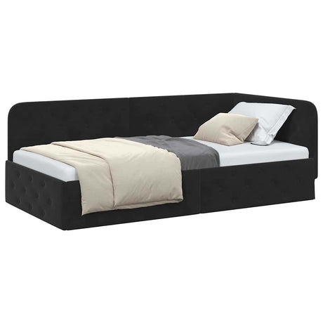 Vidaxl hoekbedframe zwart 90 x 190 cm fluweel