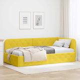 Vidaxl hoekbedframe geel 90 x 190 cm fluweel
