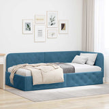 Vidaxl hoekbedframe blauw 90 x 200 cm fluweel
