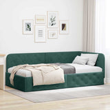 Vidaxl hoekbedframe donkergroen 90 x 200 cm fluweel