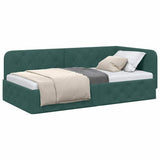 Vidaxl hoekbedframe donkergroen 90 x 200 cm fluweel