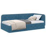 Vidaxl hoekbedframe blauw 100 x 200 cm fluweel