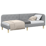 Vidaxl hoekbedframe lichtgrijs 80 x 200 cm stof