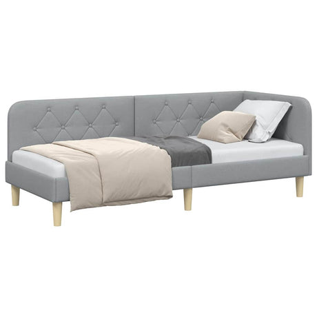 Vidaxl hoekbedframe lichtgrijs 80 x 200 cm stof