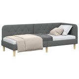 Vidaxl hoekbedframe donkergrijs 80 x 200 cm stof
