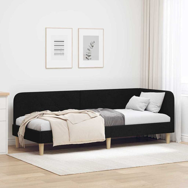 Vidaxl hoekbedframe zwart 80 x 200 cm stof