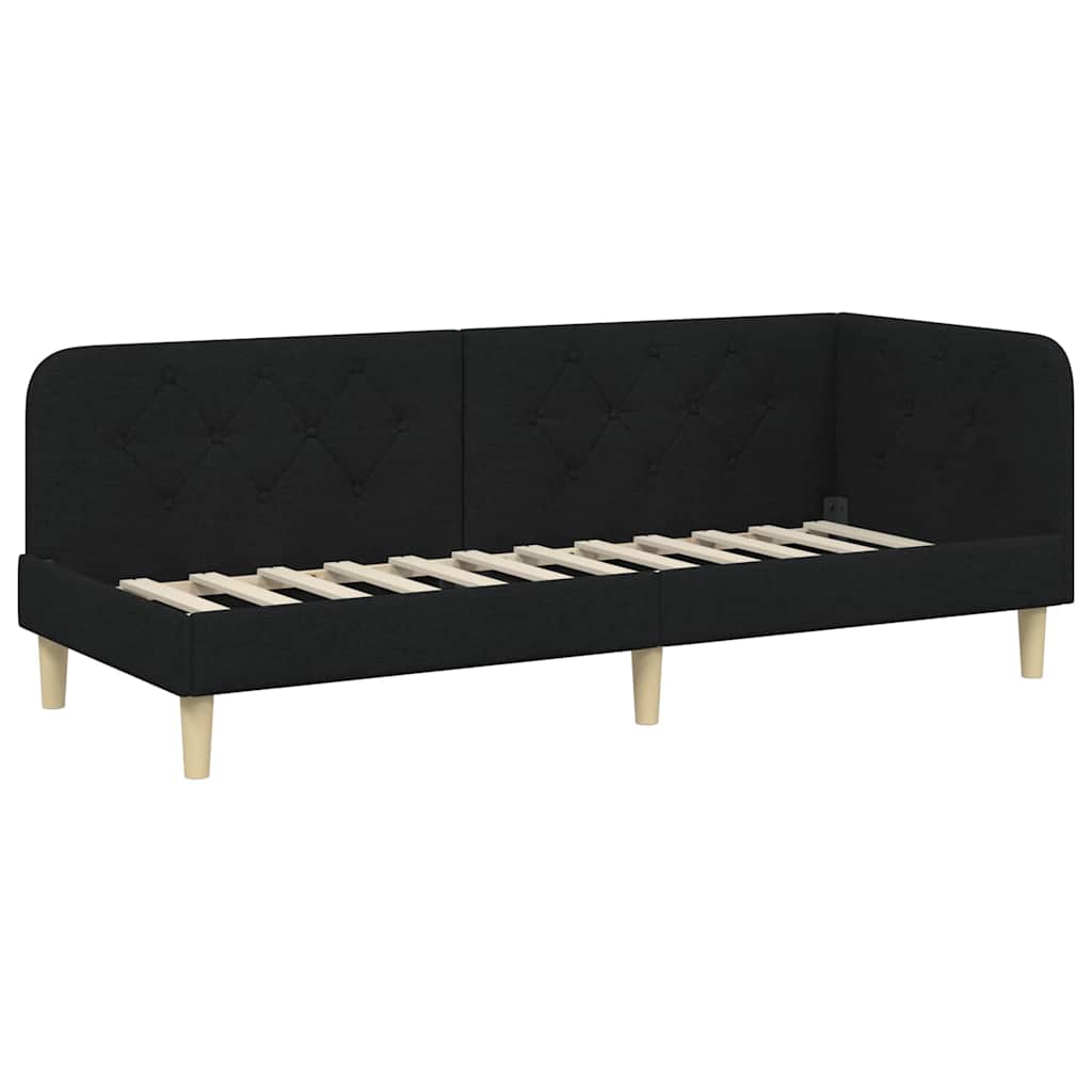 Vidaxl hoekbedframe zwart 80 x 200 cm stof