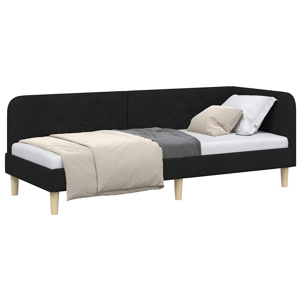 Vidaxl hoekbedframe zwart 80 x 200 cm stof
