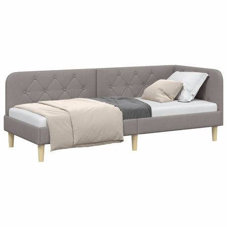 Vidaxl hoekbedframe taupe 80 x 200 cm stof