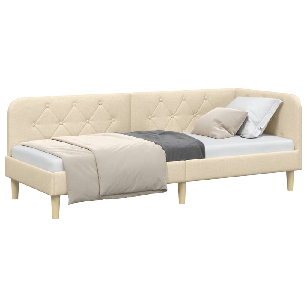 Vidaxl hoekbedframe crème 80 x 200 cm stof