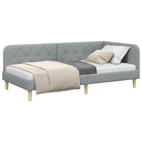 Vidaxl hoekbedframe lichtgrijs 90 x 190 cm stof