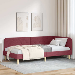 Vidaxl hoekbedframe wijnrood 90 x 190 cm stof