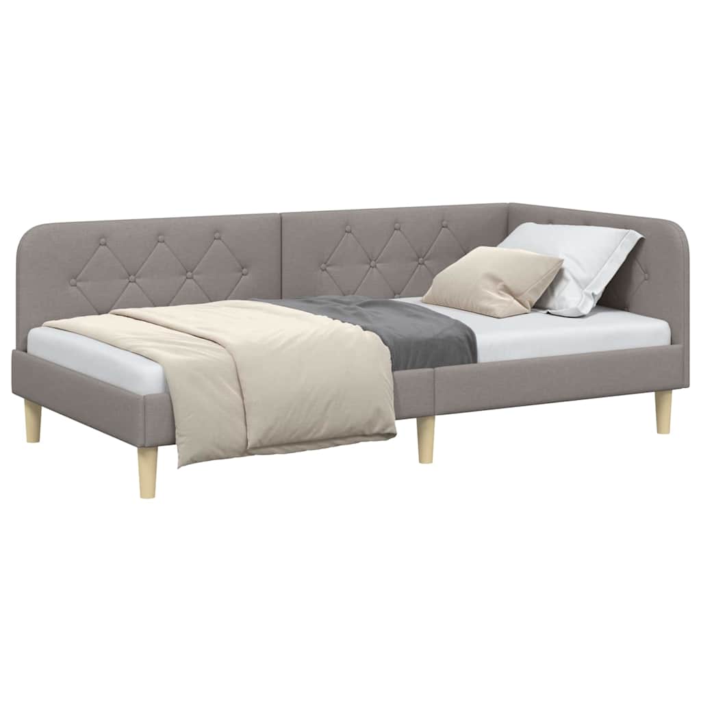 Vidaxl hoekbedframe taupe 90 x 190 cm stof