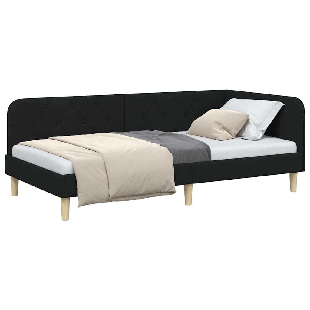 Vidaxl hoekbedframe zwart 90 x 200 cm stof