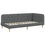 Vidaxl hoekbedframe donkergrijs 100 x 200 cm stof