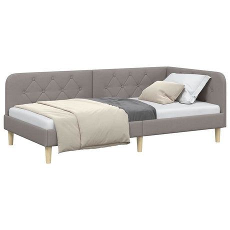 Vidaxl hoekbedframe taupe 100 x 200 cm stof
