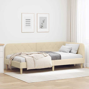 Vidaxl hoekbedframe crème 100 x 200 cm stof