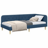 Vidaxl hoekbedframe blauw 100 x 200 cm stof